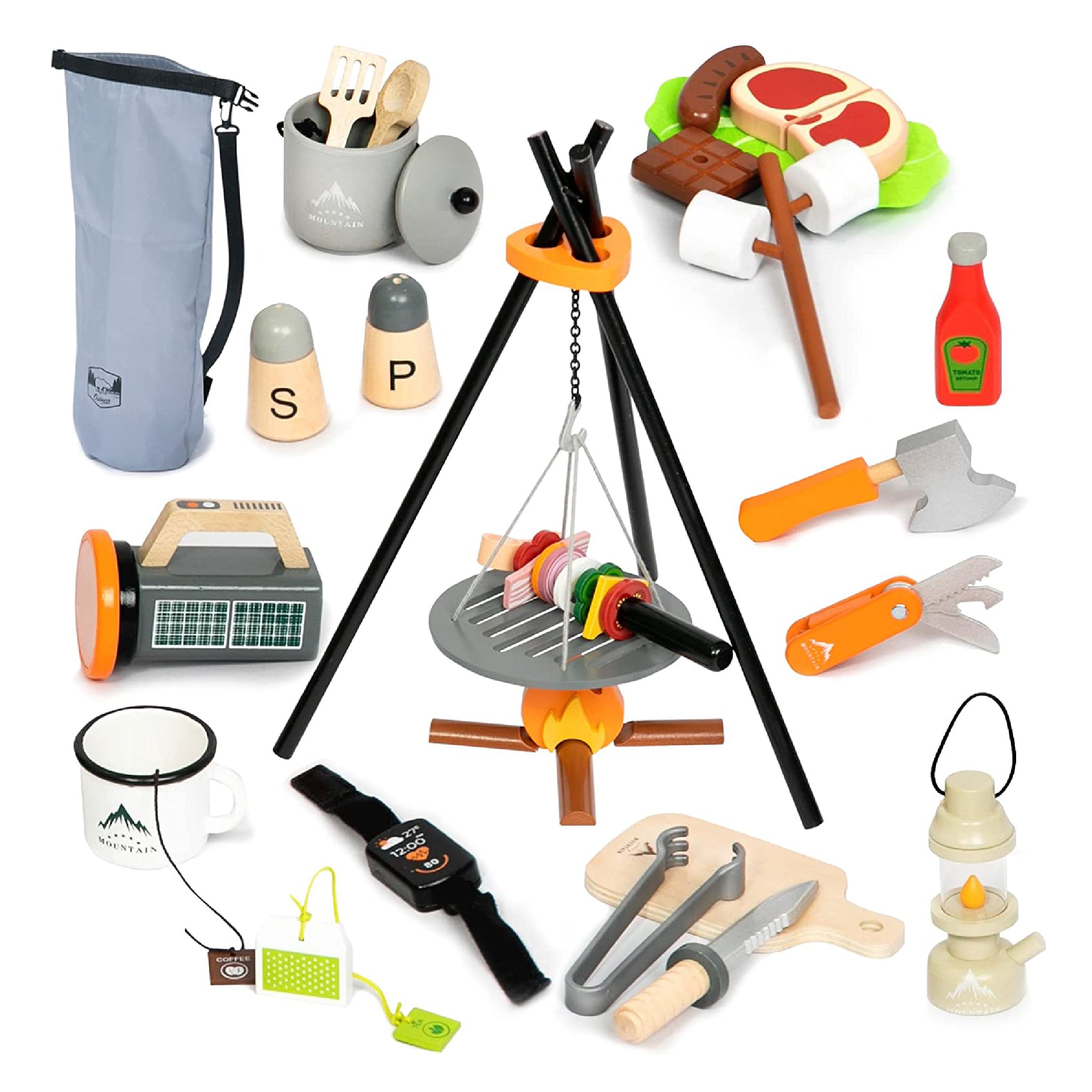 UMU® Holz Camping Spielset für Kinder